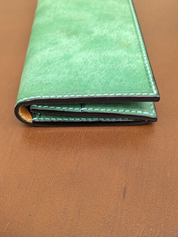レザー　本革　ロングウォレット(長財布） ターコイズグリーン ソティーレ マルゴー