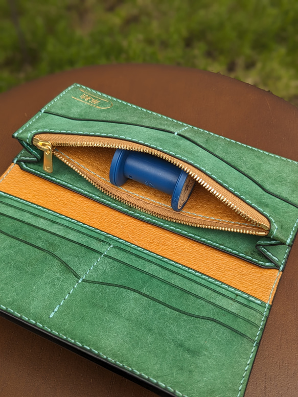 レザー　本革　ロングウォレット(長財布） ターコイズグリーン ソティーレ マルゴー