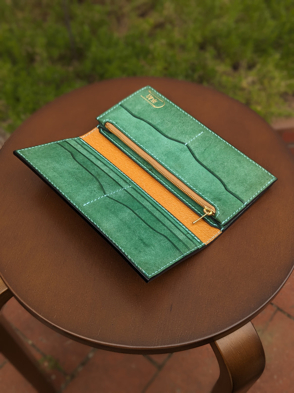 レザー　本革　ロングウォレット(長財布） ターコイズグリーン ソティーレ マルゴー