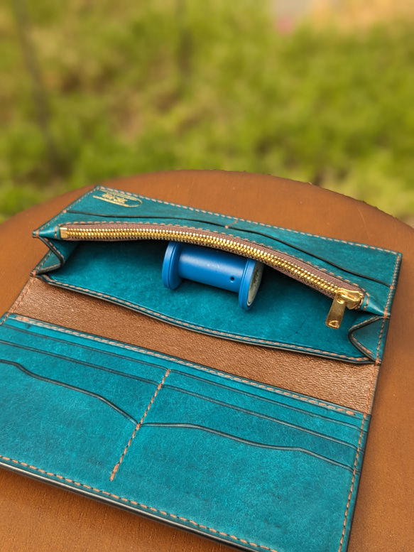 レザー　本革　ロングウォレット(長財布） ターコイズブルー ソティーレ マルゴー