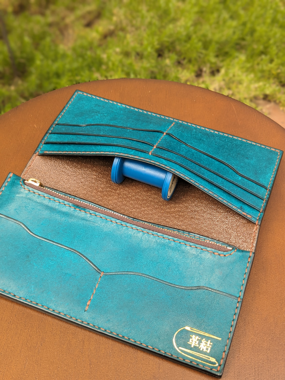 レザー　本革　ロングウォレット(長財布） ターコイズブルー ソティーレ マルゴー