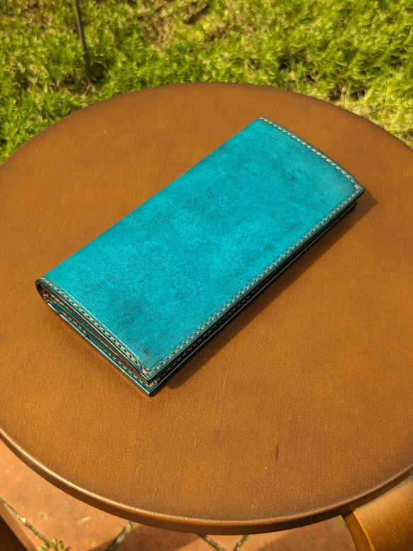 レザー　本革　ロングウォレット(長財布） ターコイズブルー ソティーレ マルゴー