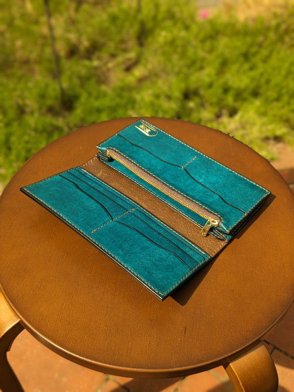 レザー　本革　ロングウォレット(長財布） ターコイズブルー ソティーレ マルゴー