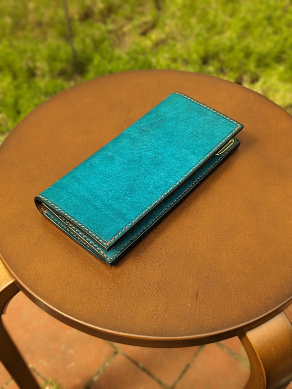 レザー　本革　ロングウォレット(長財布） ターコイズブルー ソティーレ マルゴー