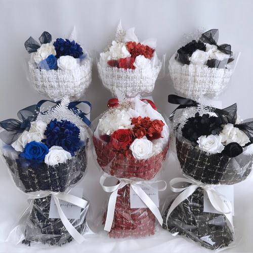 ツイードブーケ【Mサイズ】 プリザーブドフラワー magnifique 通販