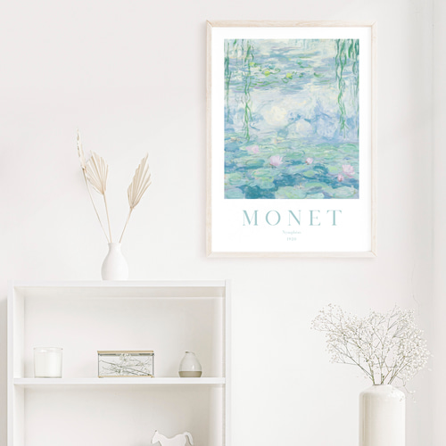 クロード・モネ 「睡蓮」パステルブルー アートポスター インテリア