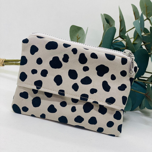 ダルメシアン柄モカ☆ポケットティッシュケースポーチ♪ ポーチ