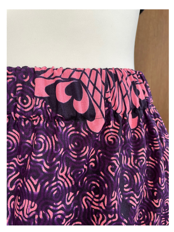 アフリカ布　タイトスカート　パープル＆ピンク　アフリカン 8枚目の画像
