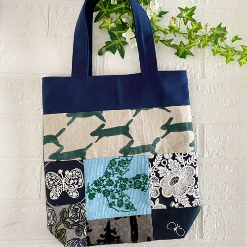 ミナペルホネン パッチワーク マチあり 手提げバッグ トートバッグ