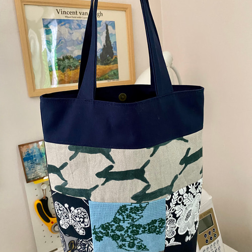 ミナペルホネン パッチワーク マチあり 手提げバッグ トートバッグ