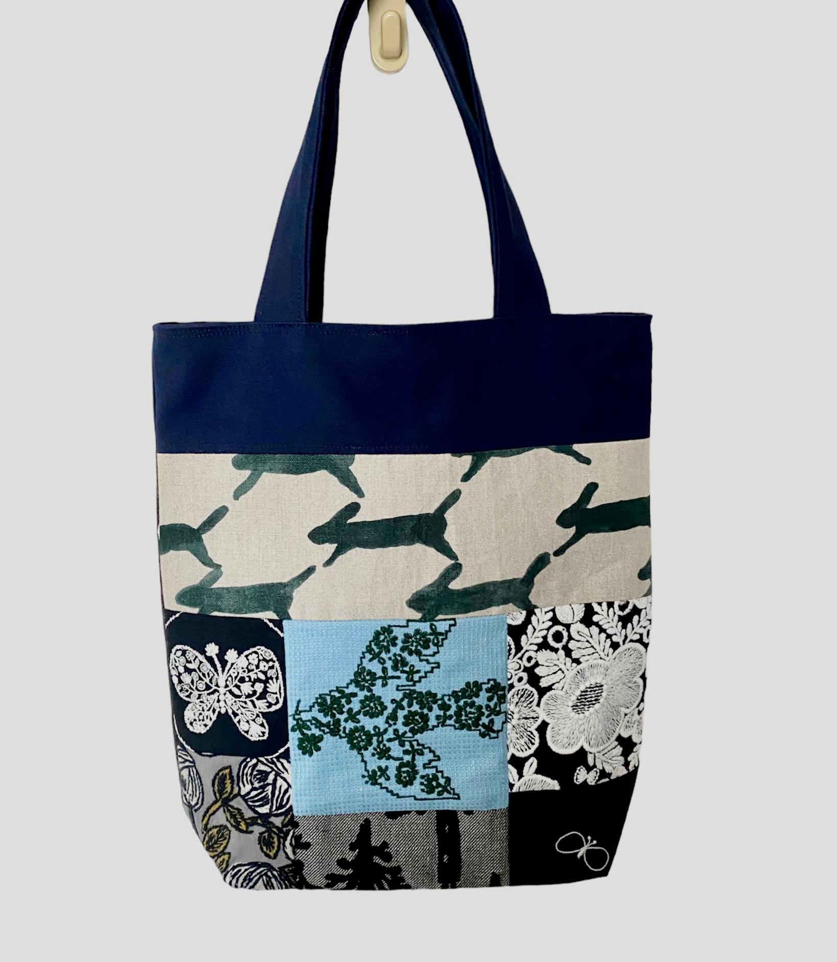 ミナペルホネン　パッチワーク　マチあり　手提げバッグ