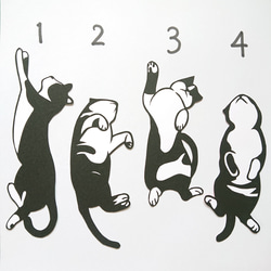 ネコ寝子しおり～ハチワレ～ 受注生産【切り絵の栞】 しおり