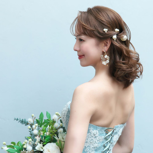 パールヘアピン6本set H-174|ウエディング 結婚式 花嫁 パールヘアピン6本set H-174|ウエディング 結婚式 花嫁