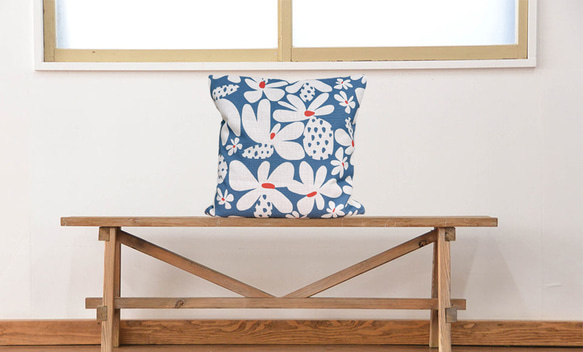 森林坐墊抽象花背灰藍色－檜木香味－ 第4張的照片