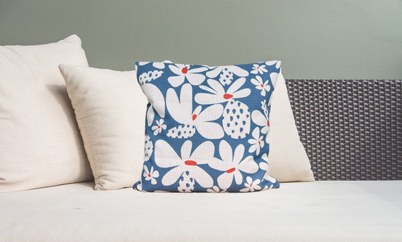 森林坐墊抽象花背灰藍色－檜木香味－ 第7張的照片