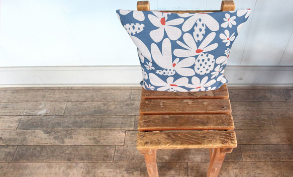 森林坐墊抽象花背灰藍色－檜木香味－ 第2張的照片