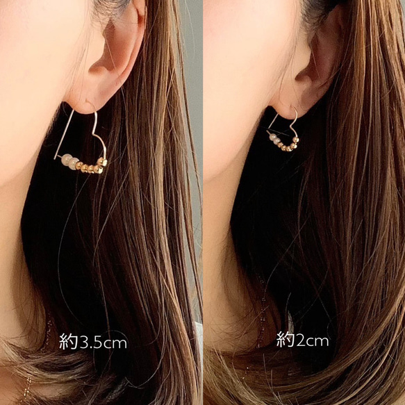 【ラッピング付き✴︎*】大人の可愛いが叶う★14kgfハートフープ3.5cm（大きい方）*:★イヤリング変更可能 12枚目の画像