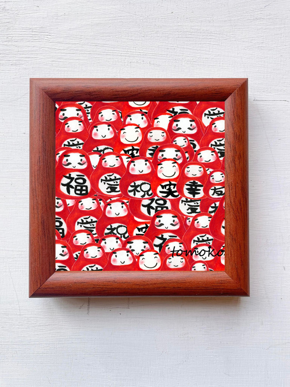 達磨の絵 可愛い 癒し ヒーリング パステル画 ホスピタルアート ギフト