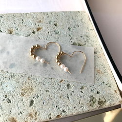 【ラッピング付き✴︎*】大人の可愛いが叶う★14kgfハートフープ2cm（小さい方）*:★イヤリング変更可能 5枚目の画像