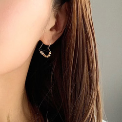 【ラッピング付き✴︎*】大人の可愛いが叶う★14kgfハートフープ2cm（小さい方）*:★イヤリング変更可能 4枚目の画像