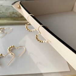 【ラッピング付き✴︎*】大人の可愛いが叶う★14kgfハートフープ2cm（小さい方）*:★イヤリング変更可能 3枚目の画像