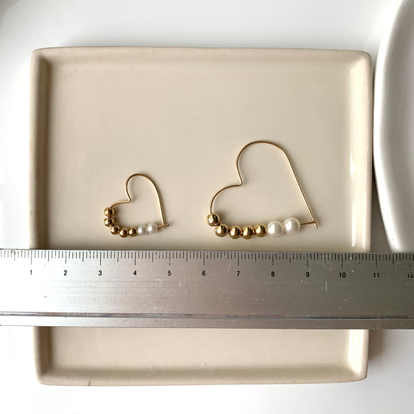 【ラッピング付き✴︎*】大人の可愛いが叶う★14kgfハートフープ2cm（小さい方）*:★イヤリング変更可能 11枚目の画像