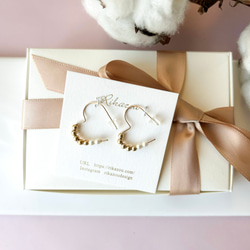 【ラッピング付き✴︎*】大人の可愛いが叶う★14kgfハートフープ2cm（小さい方）*:★イヤリング変更可能 1枚目の画像