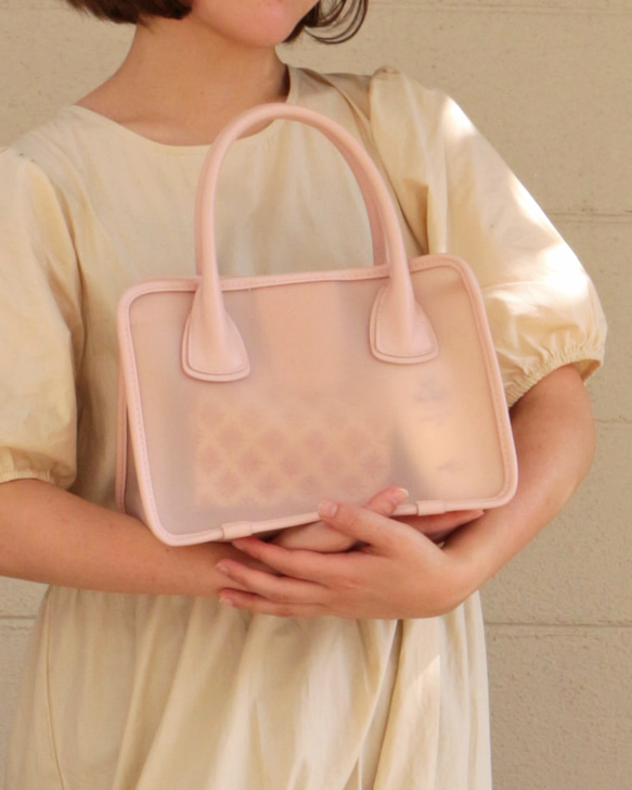 夏の手提げバッグ - pink 5枚目の画像