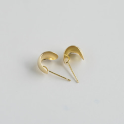 K18 ピアス ムーンピアス Mサイズ 10mm 月甲 18金 ハーフフープピアス 18k ゴールド【p1266】 4枚目の画像