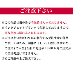 椿柄の七五三の千歳飴袋"小サイズ"名入れ無料 5枚目の画像