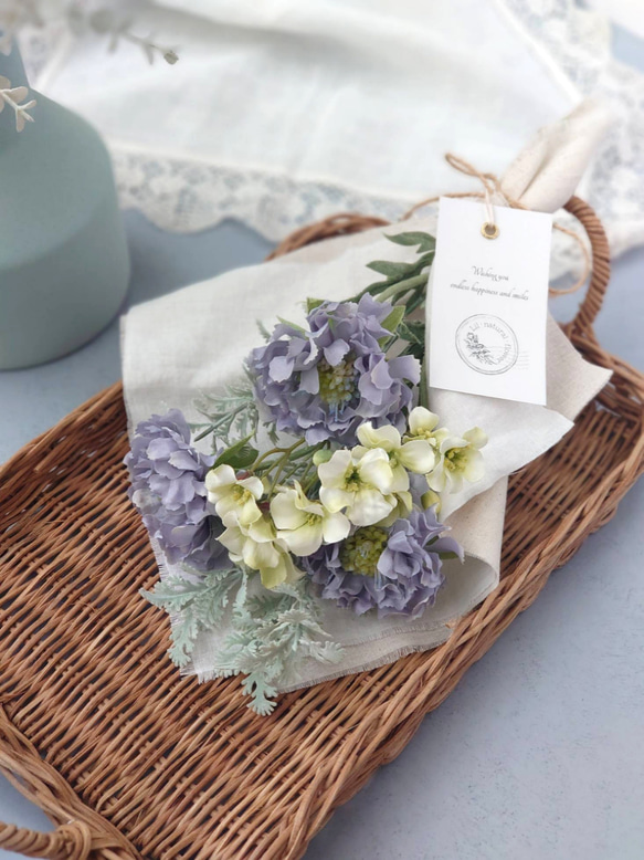 はじめてのアーティフィシャルフラワー【ブルー】小さめサイズの造花