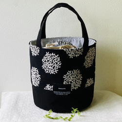 ハンドメイド★バケツ型トートバッグ ★フラワー★パンチニードル刺繍マザーズバック ff879e079e169d781bc65f632edd4e