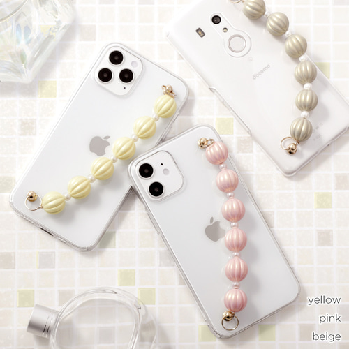 ハンドストラップ スマホケース 全機種対応 クリアケース iPhone