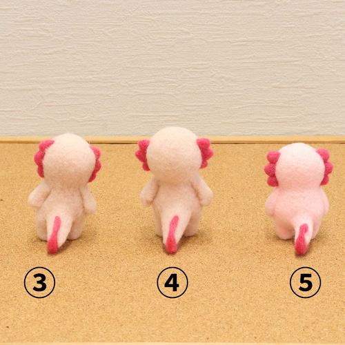 ウーパールーパー 3種 ゆかいな動物シリーズ 羊毛フェルト