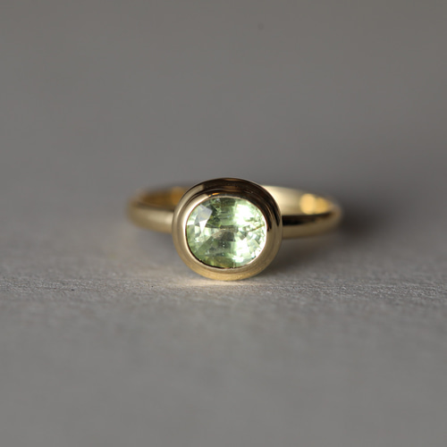9号】一点物〈one-off〉K18◇ミントガーネットリング 1.22ct