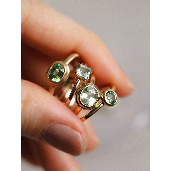 【9号】一点物〈one-off〉K18◇ミントガーネットリング　1.22ct　/指輪　18金〈one off_42〉 6枚目の画像