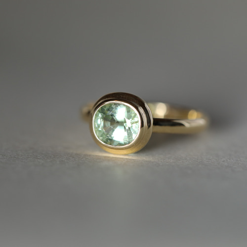 9号】一点物〈one-off〉K18◇ミントガーネットリング 1.22ct