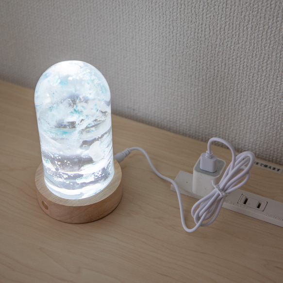 レジン立体作品ディスプレイ用LED台座(暖色/寒色)単品販売 USB給電式 バッテリー搭載 無段階調光可 12枚目の画像