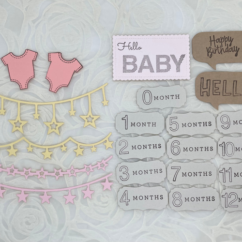 アルバム飾り 名札サンプル ダイカットクラフトパンチ 卒園アルバム