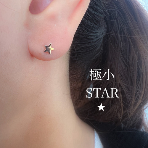 サージカルステンレス⭐︎ビーズ刺繍ピアス ifumé】つけっぱなしOK！金属アレルギー対応 小さな星のピアス