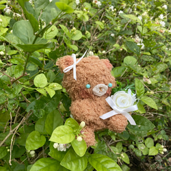 くまの花鞠編みぬいぐるみ 5枚目の画像