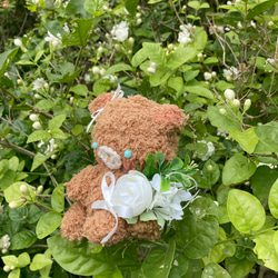 くまの花鞠編みぬいぐるみ 3枚目の画像