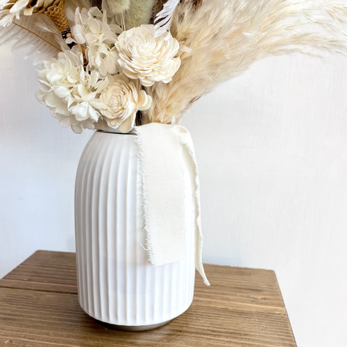 ドライフラワーブーケとフラワーベースセット/パンパスグラス・リ