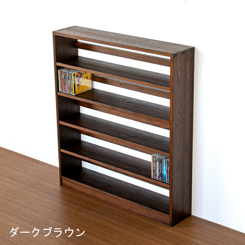 ワイドなCDラック／ブラウン 棚・シェルフ・ラック SG工房 通販