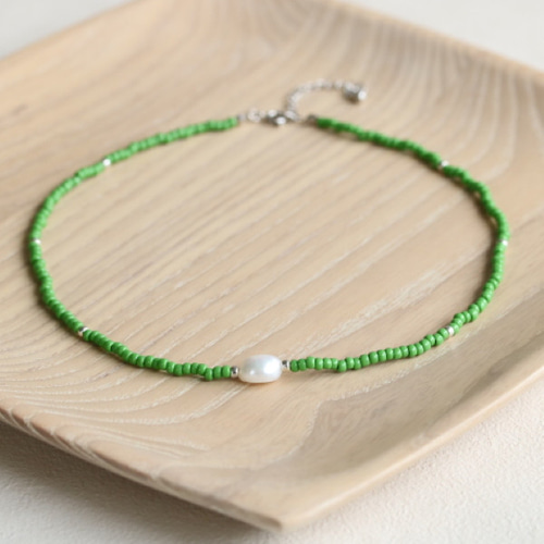 イエローオパール 小粒 ビーズ ネックレス beads247 ネックレス