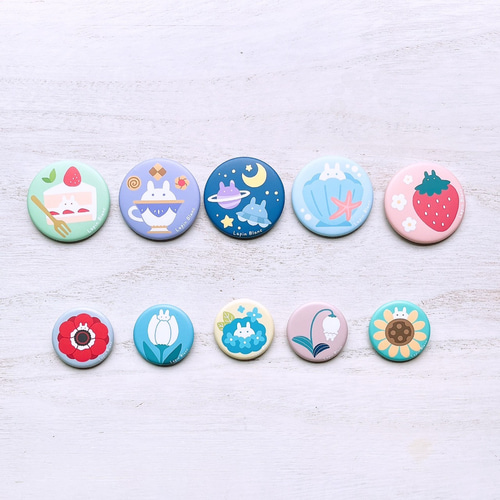 うさぎと┊缶バッチ┊vol.1 その他雑貨 𝕃𝔸ℙ𝕀ℕ 𝔹𝕃𝔸ℕℂ 通販