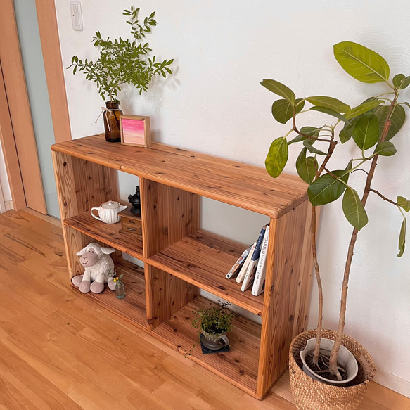 【全ての角が丸い】 木製　本棚　十字型　収納棚 カラーボックス　飾り棚　絵本棚　シェルフ　杉材（四升）サイズオーダー可 カウンター　手元隠しカウンター K2440340673(18720円)