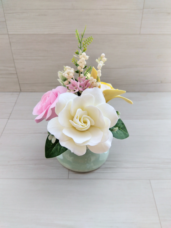 専用】クレイフラワー♥かごにお花とうさぎさん♥ハンドメイド 専用