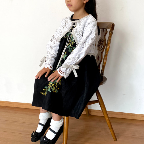 ミモザ刺繍のキッズワンピース [4 colors] 子供服 sandext 通販