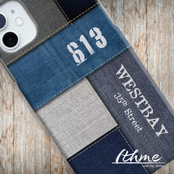 全機種対応 / デニム ナンバー ★ 名入れ【スマホシンプルハードケース・ほぼ全機種対応・Android iphone 2枚目の画像